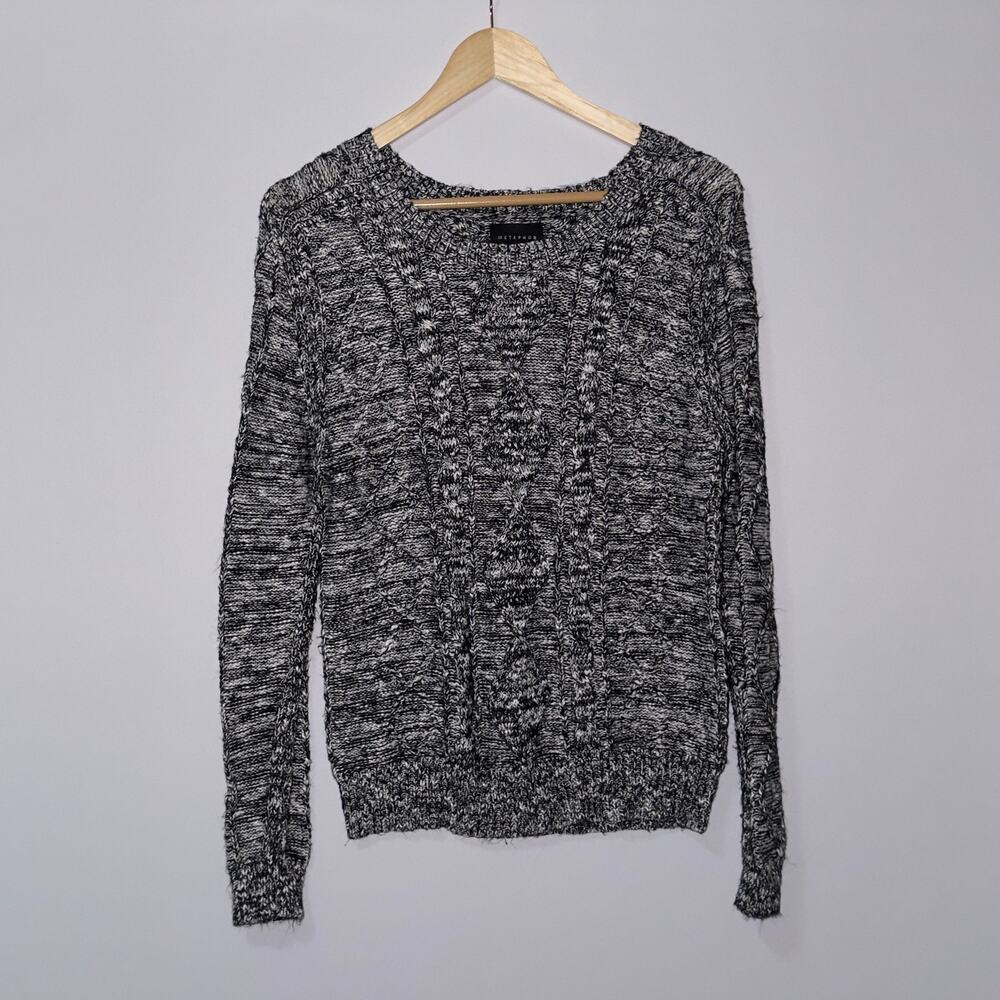 Metaphor Black-White Cable Knit long sleeve Sweater women’s size medium